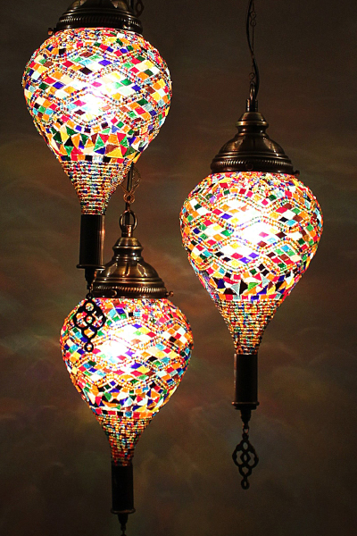 3in1 Bullet Glass Mosaic Sultan Chandelier